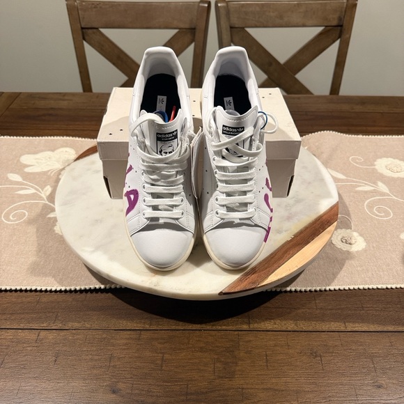 Adidas by Stella McCartney Stan Smith White and Purple Sneakers - Picture 8 of 9